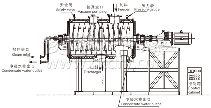 真空耙式干燥机结构示意图